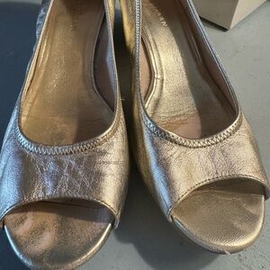 Cole Haan Gold Wedges Elegant Slip-On Shoes